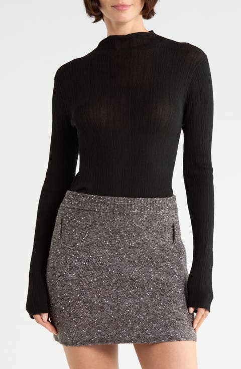 Hugh Mock Neck Rib Sweater