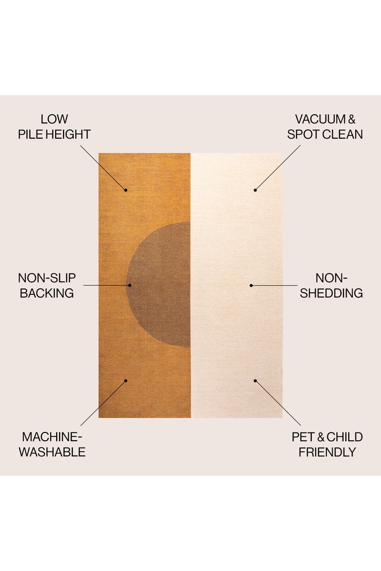 Demie Minimalist Graphic Circle Machine-Washable Area Rug, Alternate, color, Brown/Cream/Terracotta