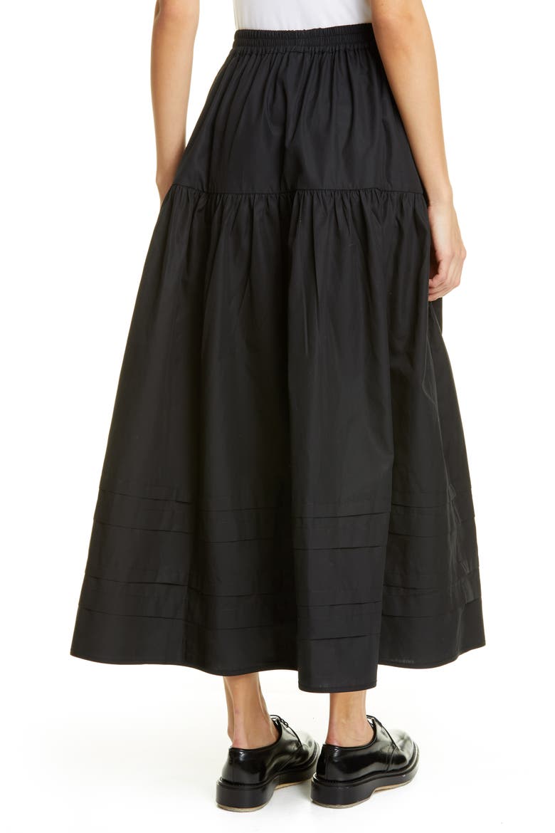 Eiko Tiered Cotton Maxi Skirt, Alternate, color, BLACK