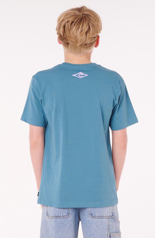 Rip Curl Kids' Island Paradiso Logo Cotton T-shirt In Blue