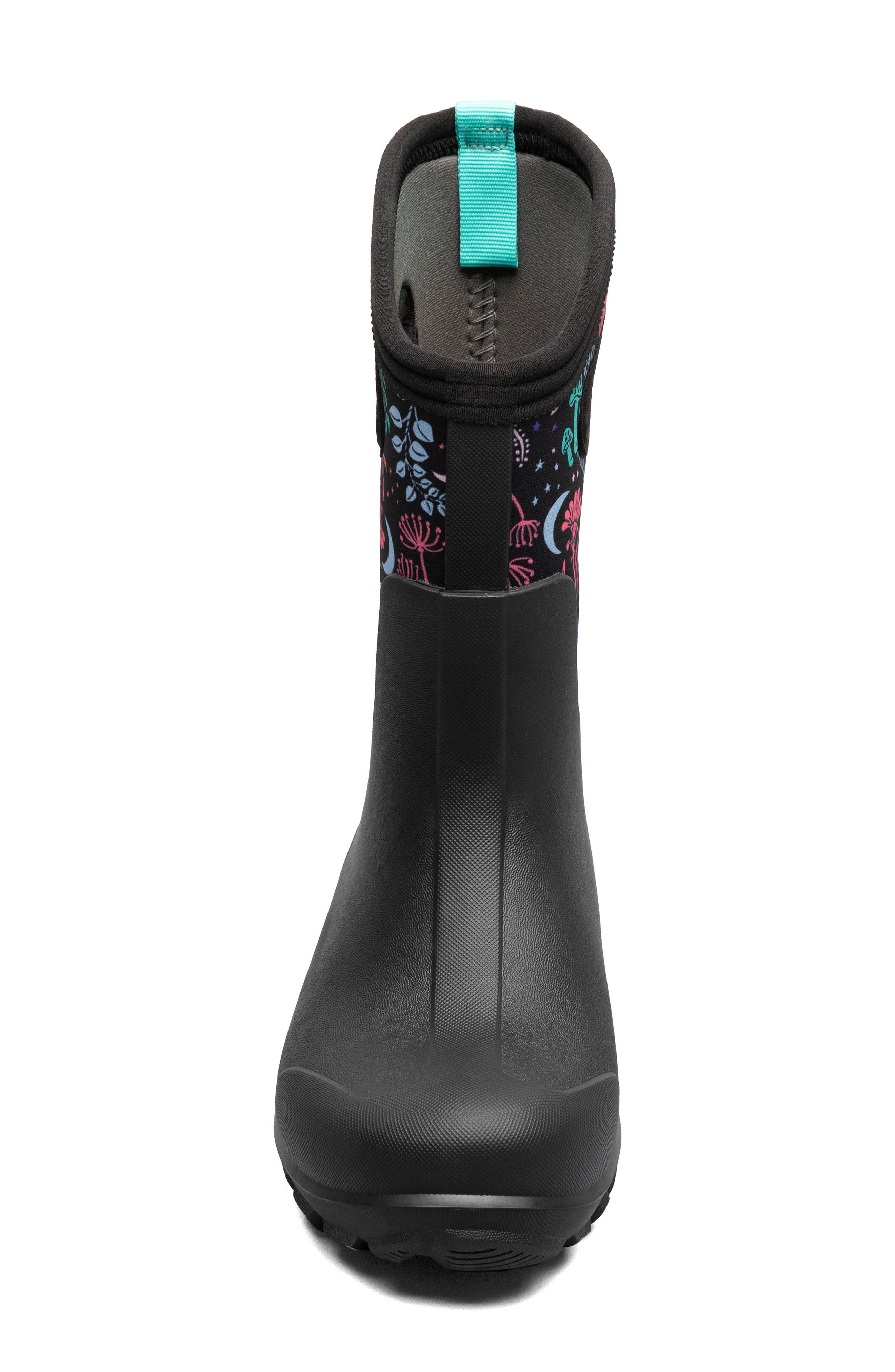 Bogs Kids' Classic Seamless Cosmic Forest Waterproof Insulated Rain Boot, Alternate, color, Black Multi