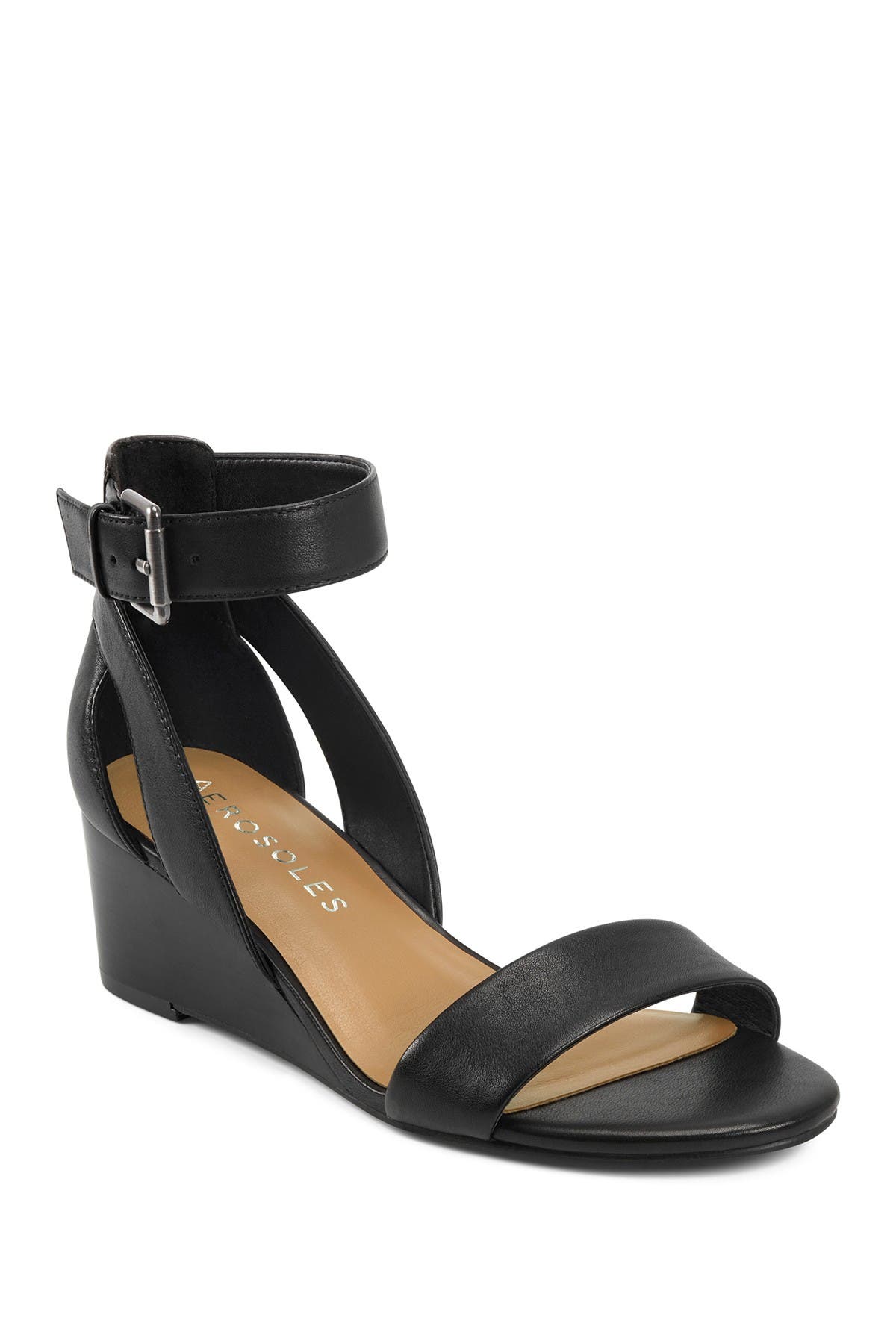 Aerosoles Willowbrook Ankle Strap Wedge Sandal - Wide Width Available, Main, color, 