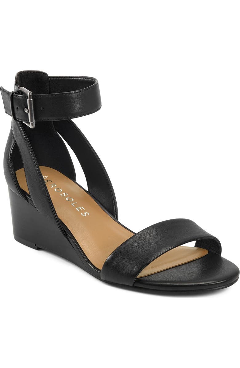 Aerosoles Willowbrook Ankle Strap Wedge Sandal - Wide Width Available, Main, color,