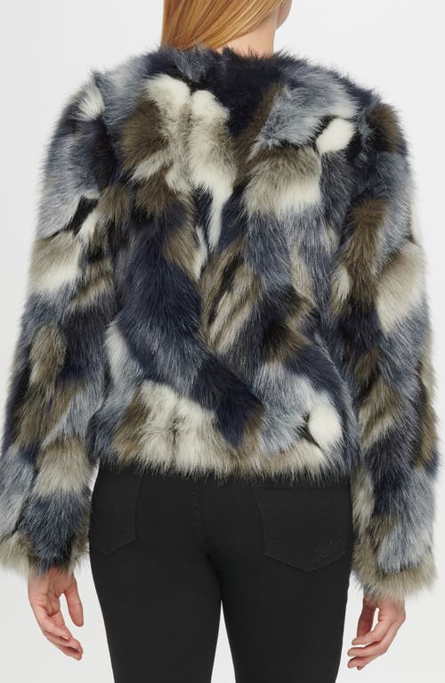 Karl Lagerfeld Paris Faux Fur Shag Jacket In Multi