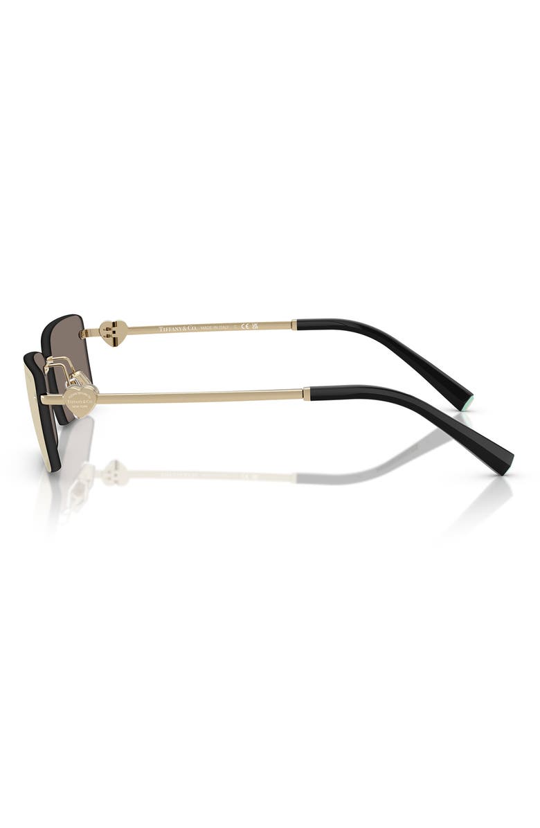 Tiffany & Co. 60mm Rectangular Sunglasses, Alternate, color, Pale Gold