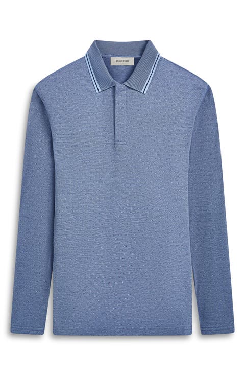 Jacquard Long Sleeve Polo