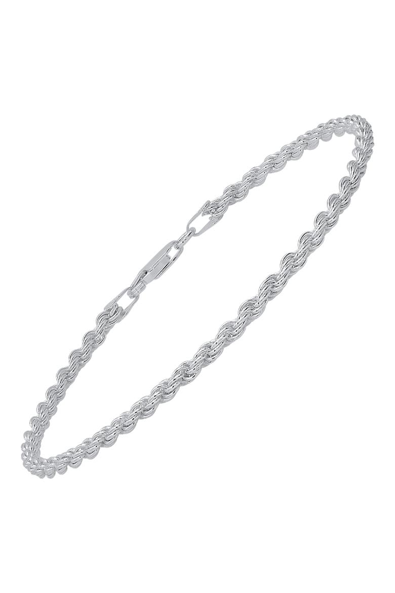 Men's Sterling Silver Italian Rope Chain Bracelet, Alternate, color, SILVER