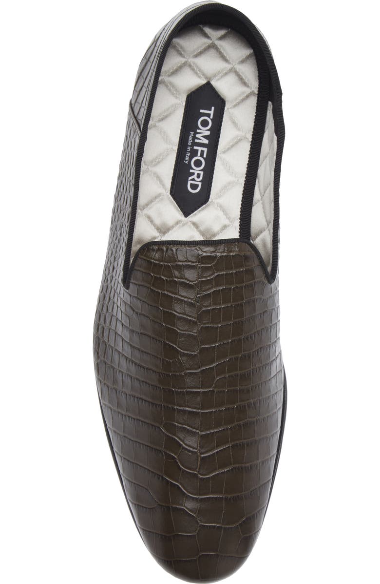 TOM FORD Steven Alligator Embossed Slipper, Alternate, color, Musk