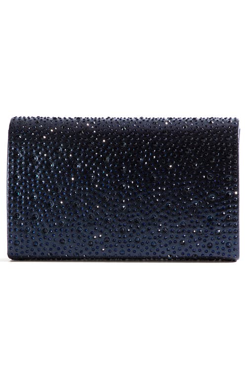 Lady Couture Rhinestone Envelope Clutch In Navy