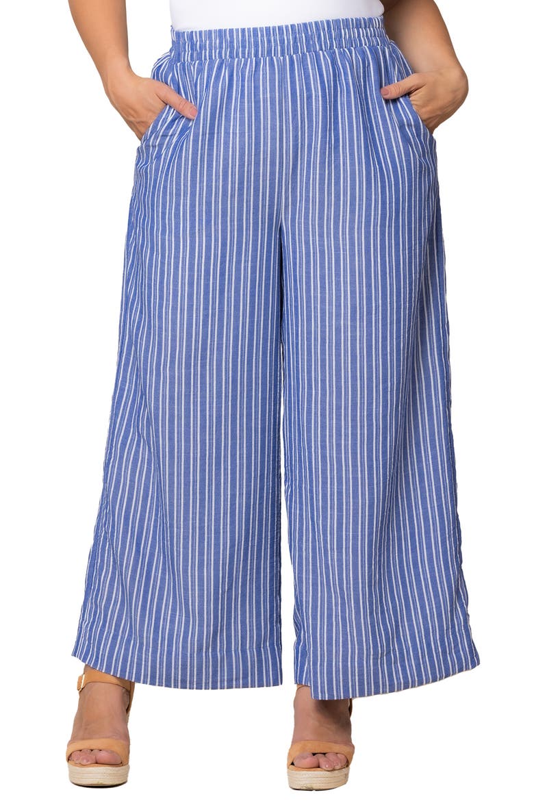Eva Wide Leg Palazzo Pants, Main, color, BLUE STRIPE
