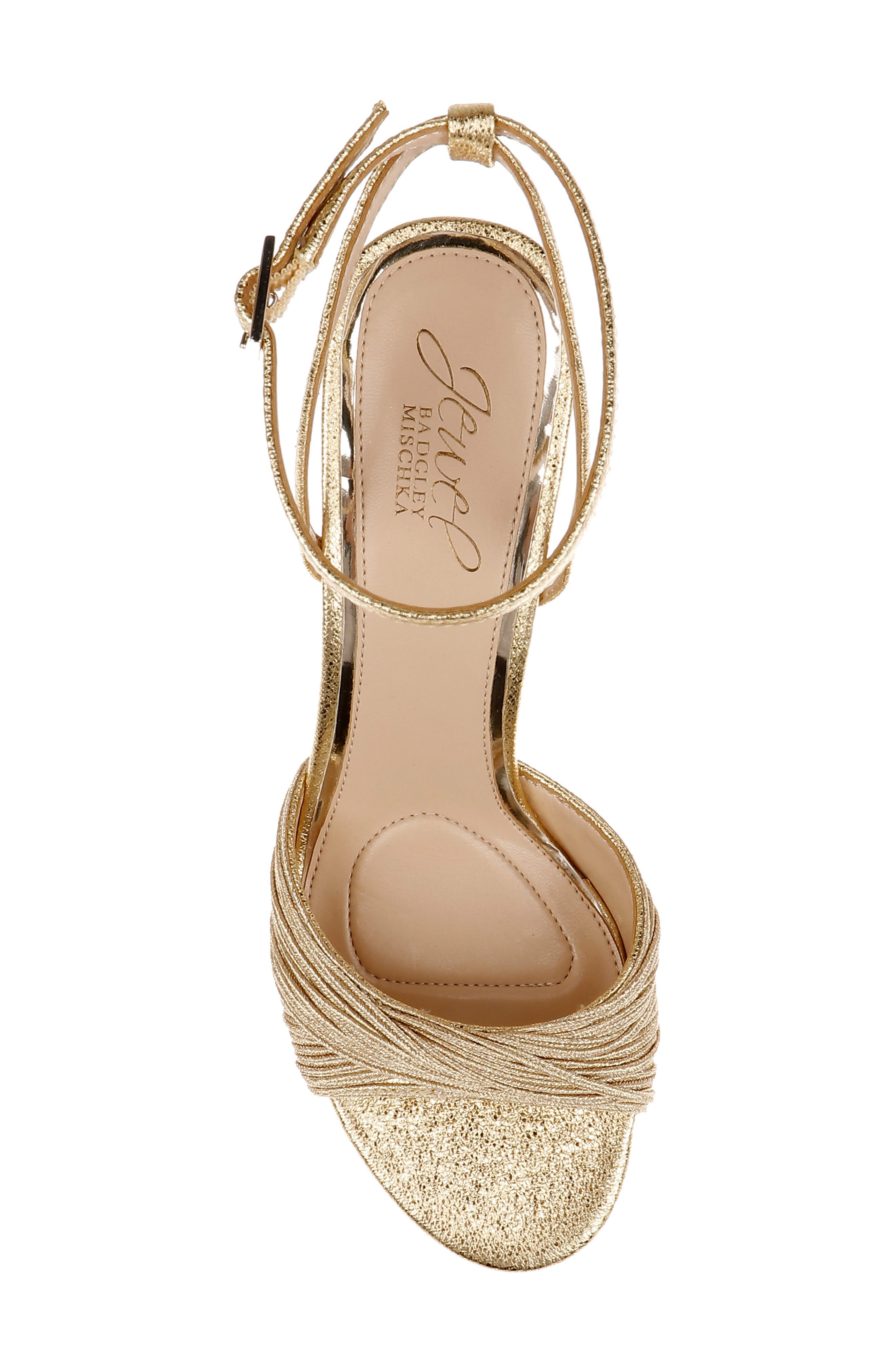 Nanette Braided Ankle Strap Sandal, Alternate, color, GOLD TEXTILE