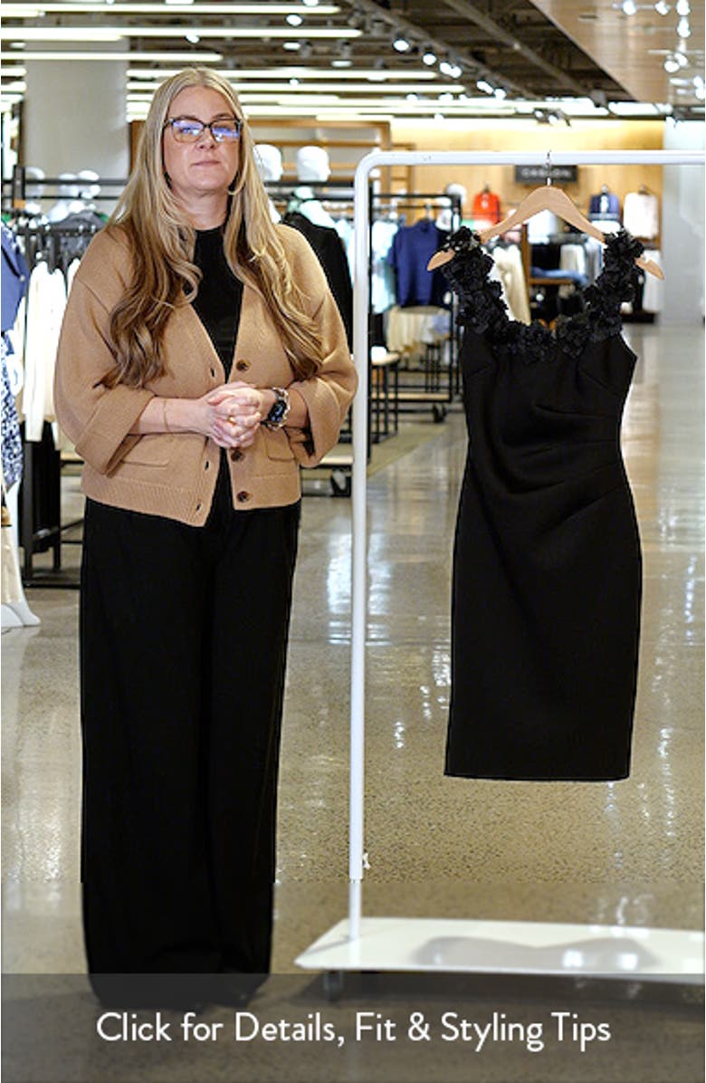 Flower Embellished Scoop Neck Minidress, sales video thumbnail