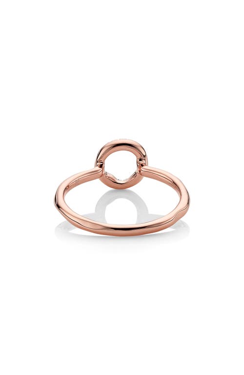 Monica Vinader Riva Diamond Mini Circle Ring In Rose Gold/diamond