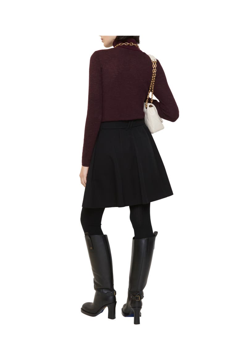 Gabardine Trench Mini Skirt, Alternate, color, Black