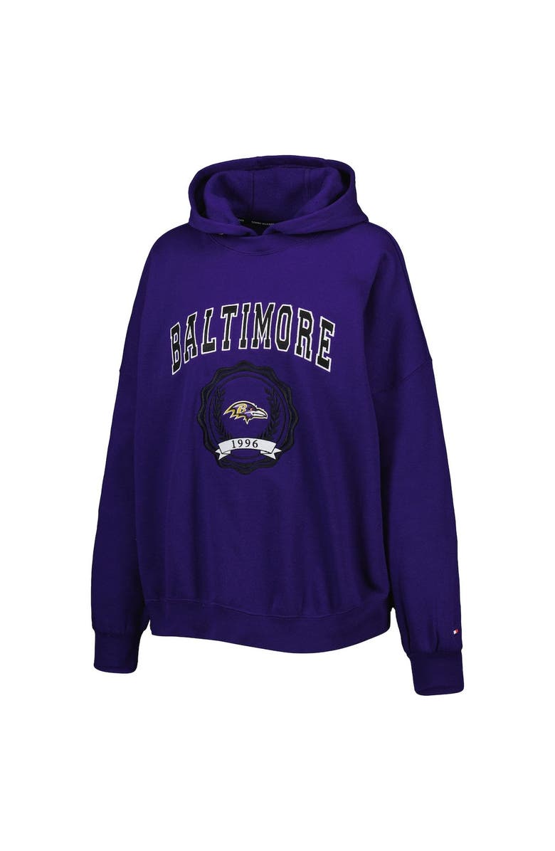 Tommy Hilfiger Women's Tommy Hilfiger Purple Baltimore Ravens Becca Drop Shoulder Pullover Hoodie, Alternate, color, 