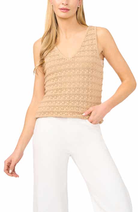Openwork Sleeveless Sweater