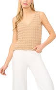 Halogen® Openwork Sleeveless Sweater