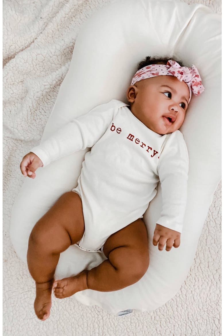 Be Merry Organic Cotton Bodysuit, Alternate, color, NATURAL