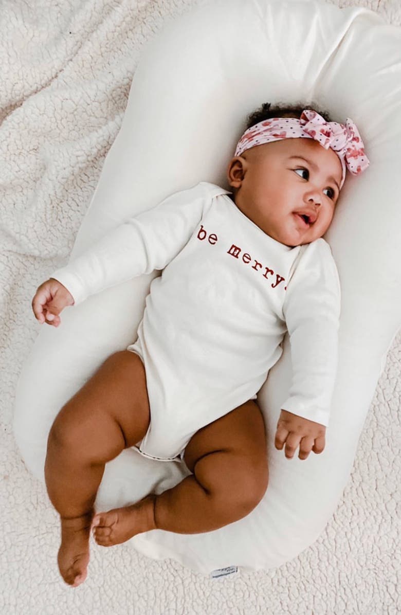 Tenth & Pine Be Merry Organic Cotton Bodysuit, Alternate, color, 