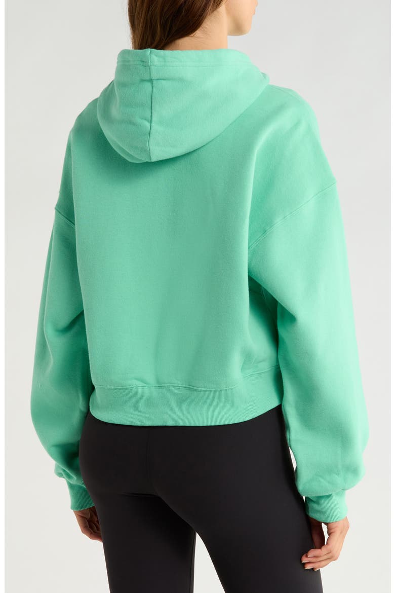 Luxe Fleece Full Zip Hoodie, Alternate, color, JADE POOL