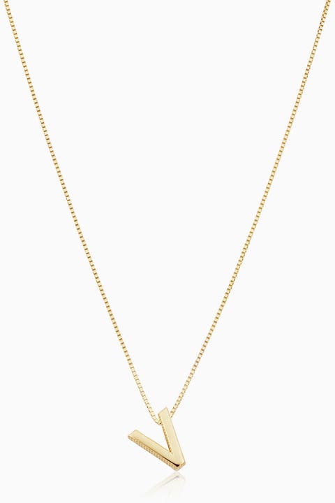 14K Gold Love Letter Initial Necklace