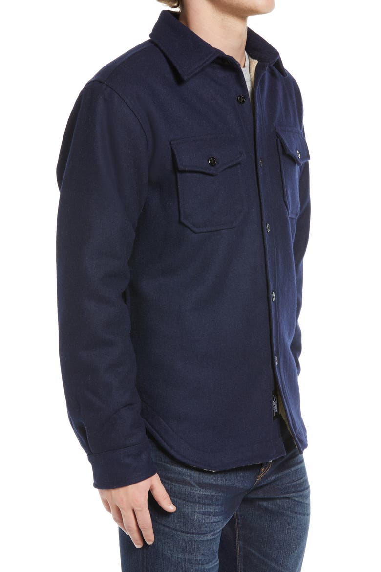 Wool Blend Shirt Jacket, Alternate, color, BLUE