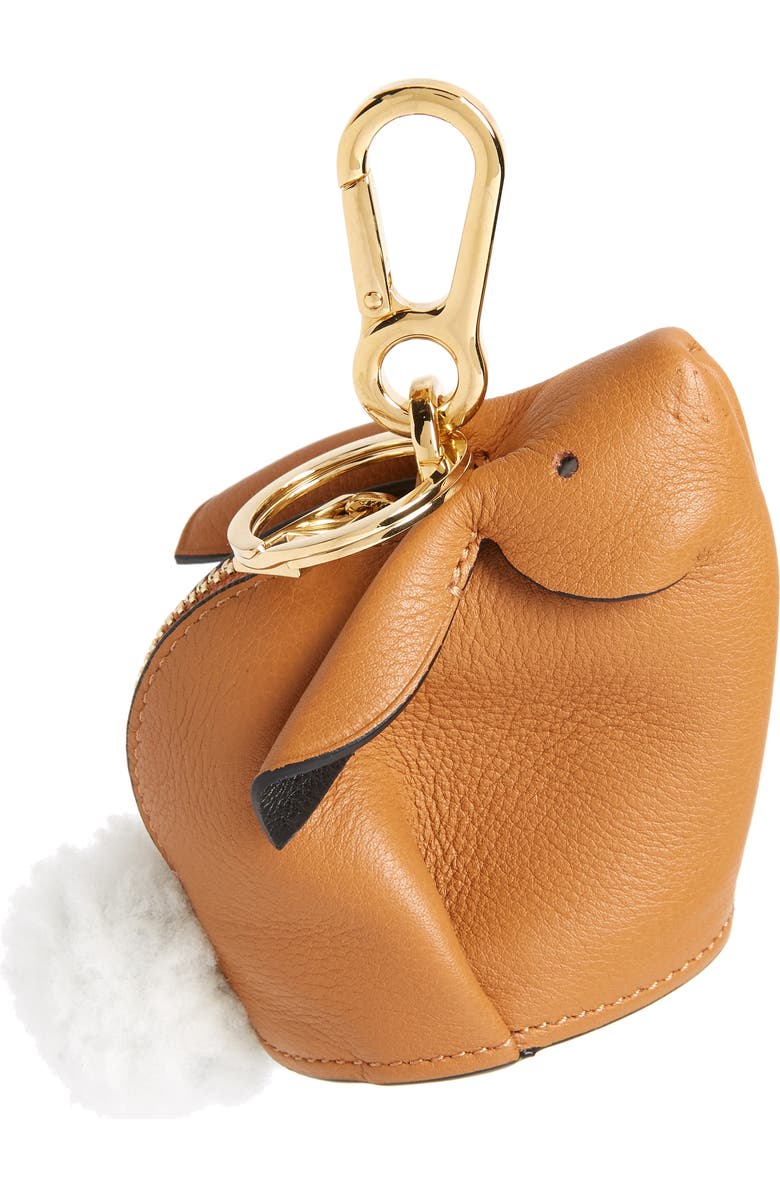 Loewe Bunny Bag Charm with Genuine Shearling, Main, color,