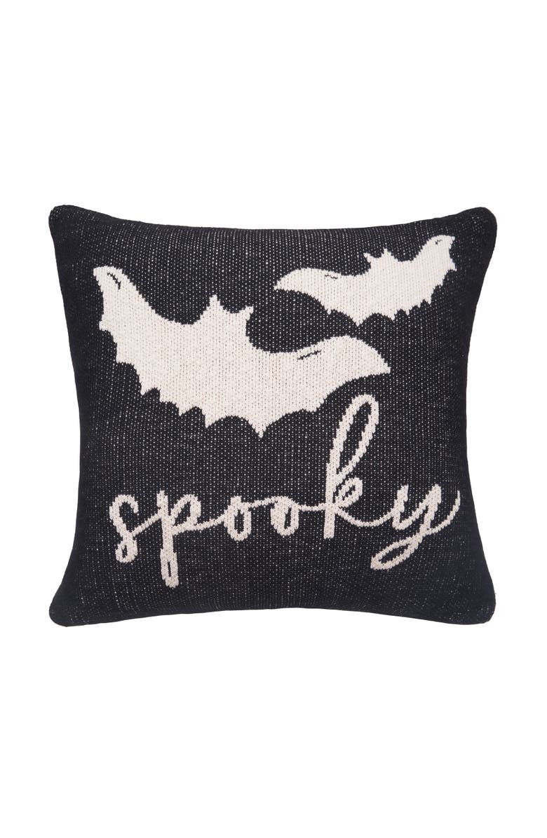 C&F Home Bats Reversible Halloween Knitted Pillow, 20" x 20", Main, color,