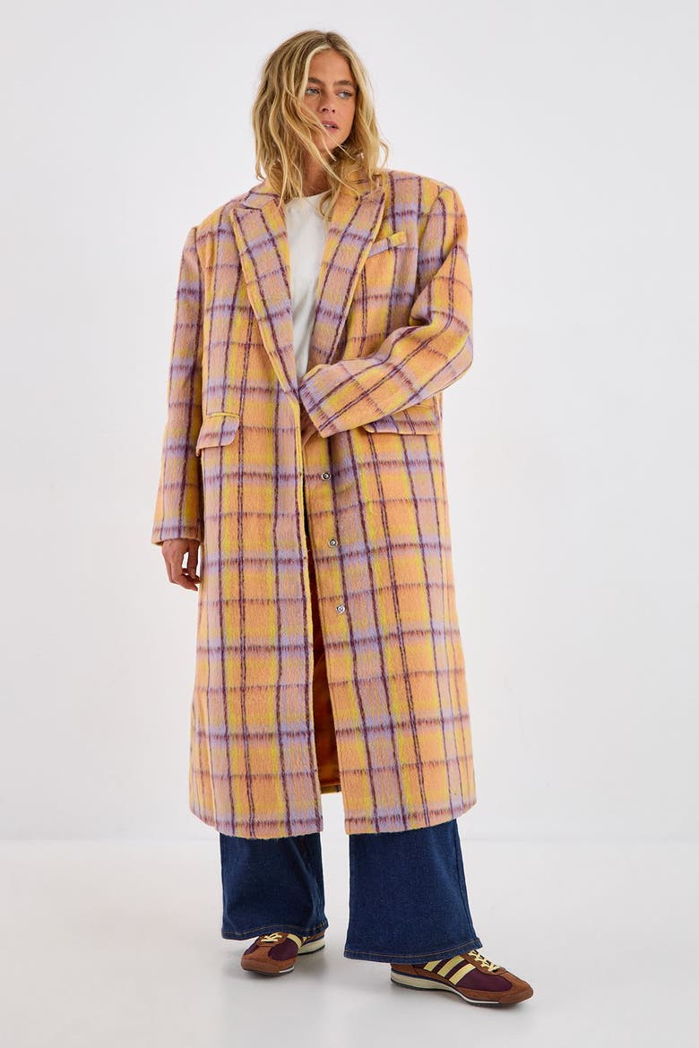 Single Breasted Tailored Coat, Main, color, Multi