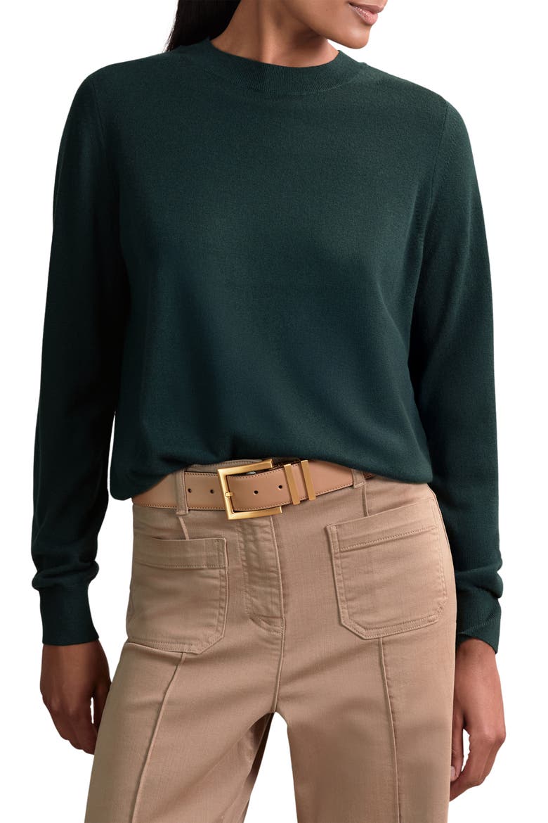 Hester Crewneck Wool Sweater, Main, color, GREEN