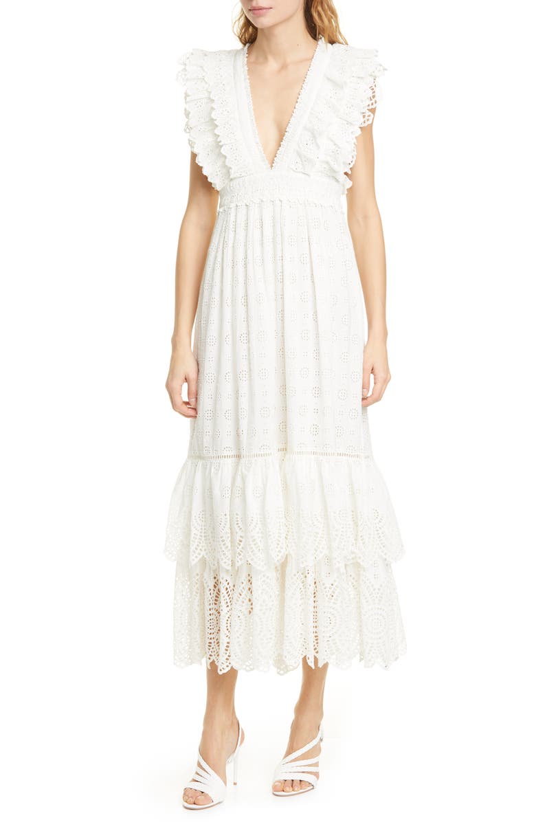 Ulla Johnson Demna Broderie Anglaise Maxi Dress, Main, color,