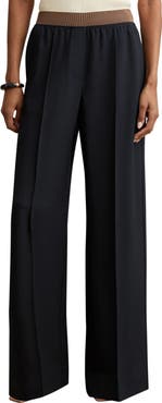 Reiss Eden Wide Leg Twill Pants