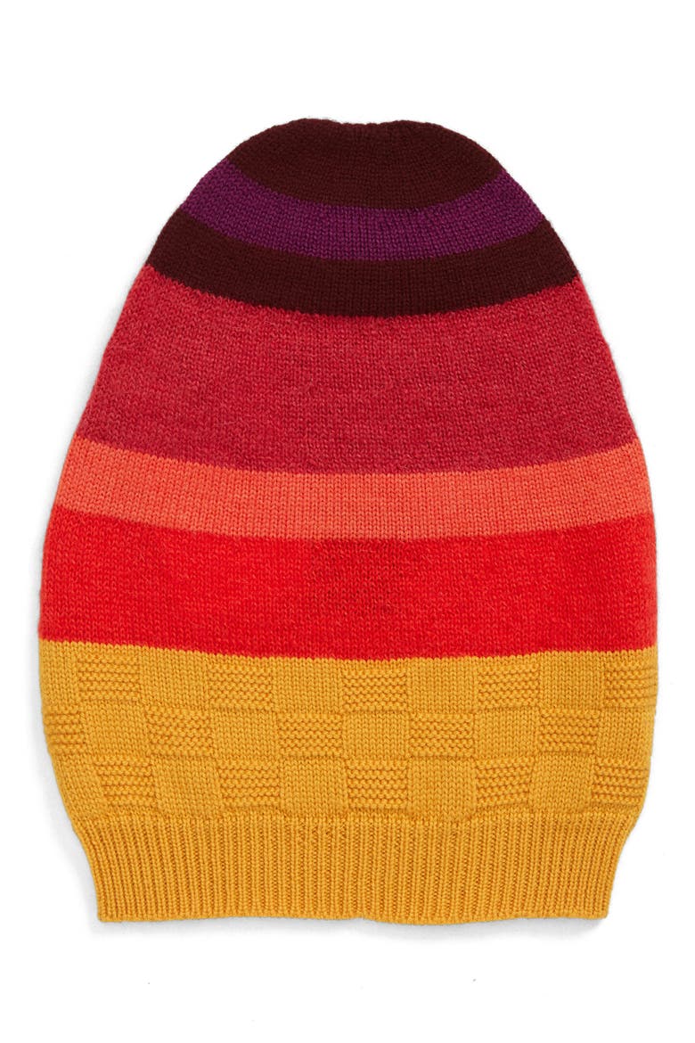 Mixed Stitch Stripe Merino Wool & Mohair Blend Beanie, Main, color, MULTI