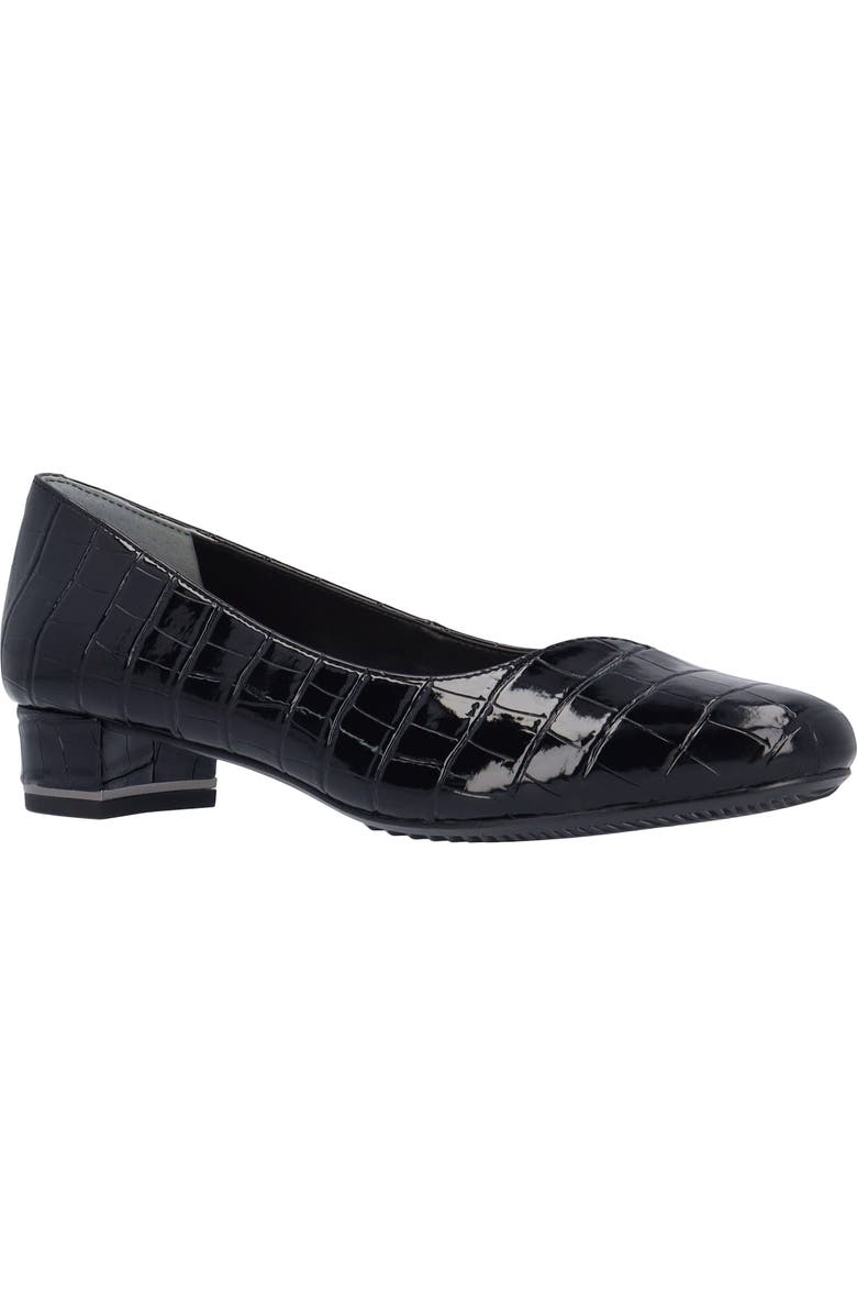 J. Reneé Bambalina Croc Embossed Block Heel Pump, Main, color, Black