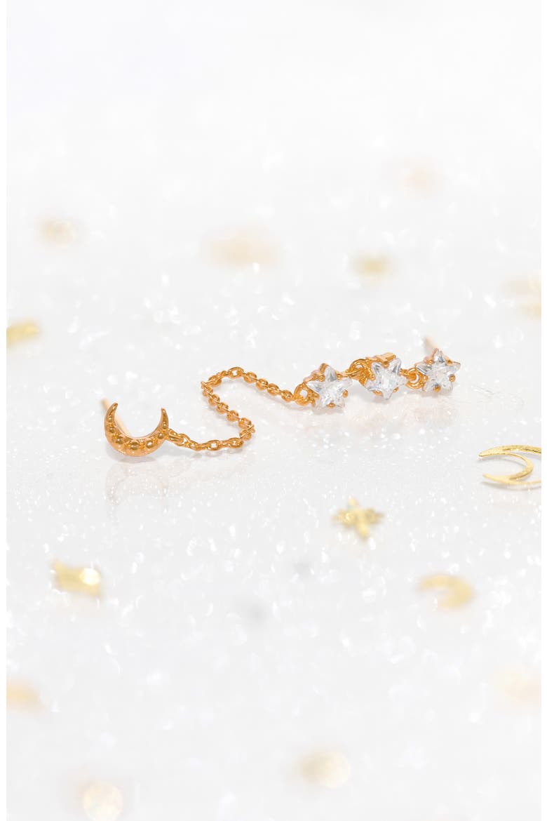 Lunar Link Double Stud Earring, Alternate, color, GOLD