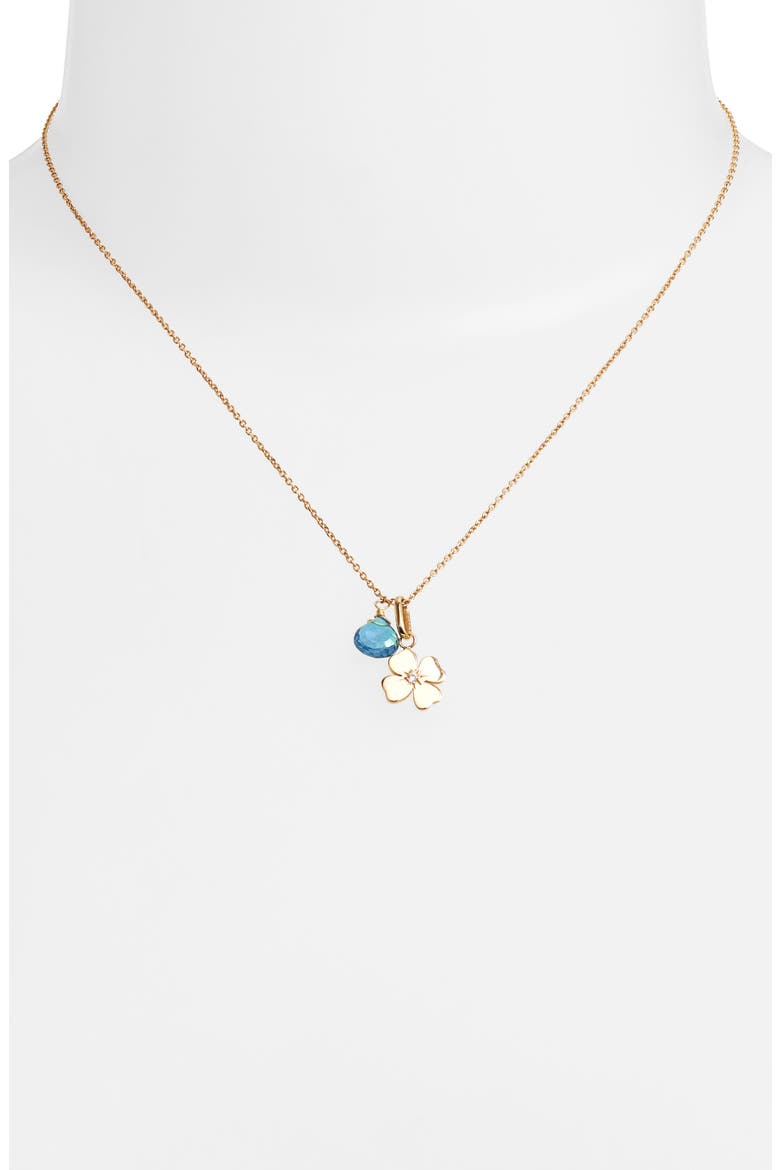 Love Letter Clover Pendant Necklace, Alternate, color, BLUE