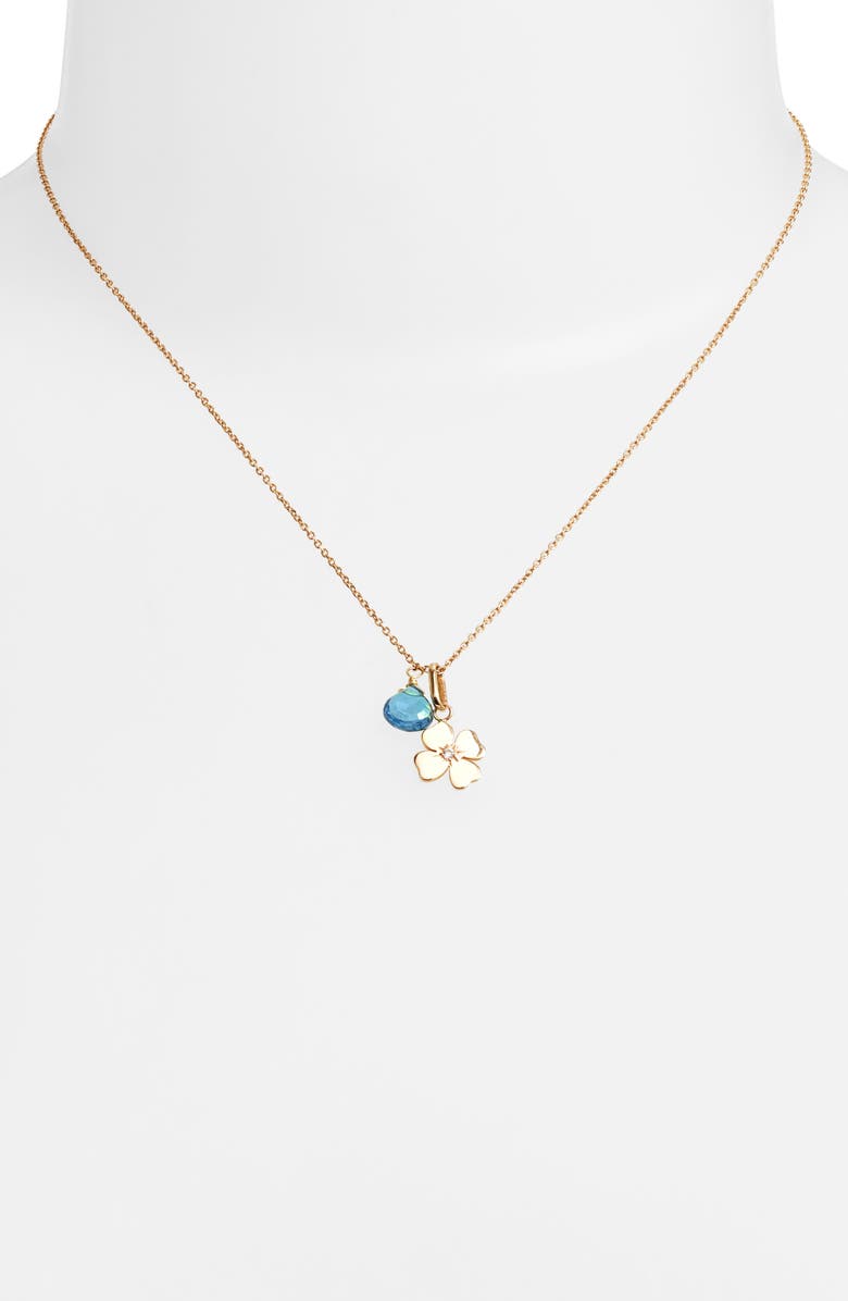 Anzie x Mel Soldera Clover Charm Necklace, Alternate, color, Blue