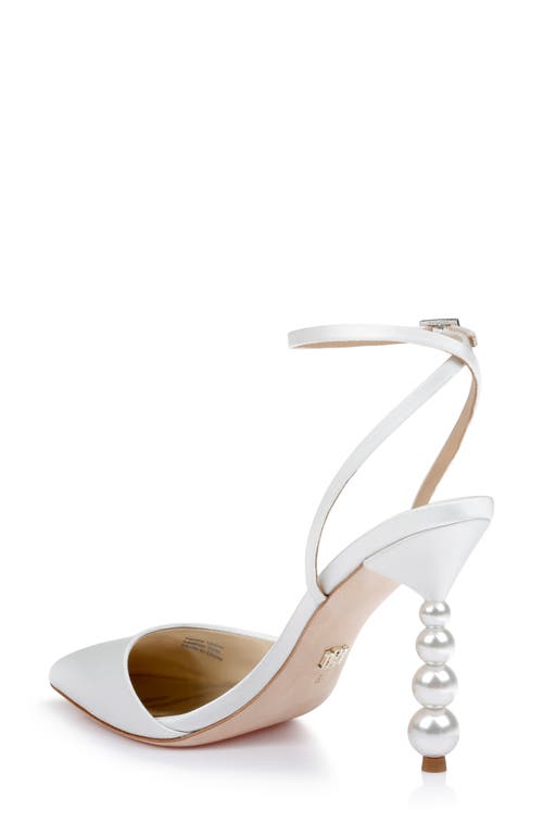 Badgley Mischka Indie Ankle Strap Pointed Toe Pump In Soft White