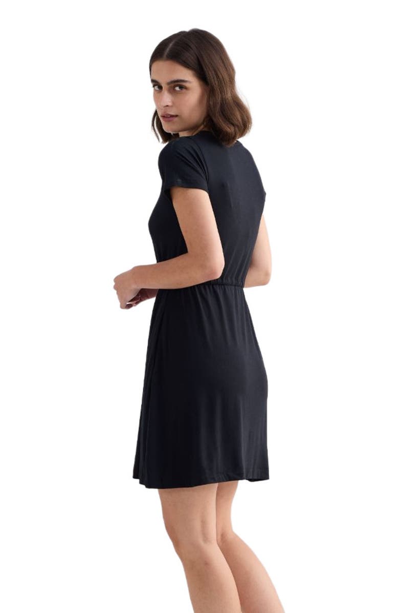 Reistor Drawstring Short T-shirt Dress in Black, Alternate, color, Black