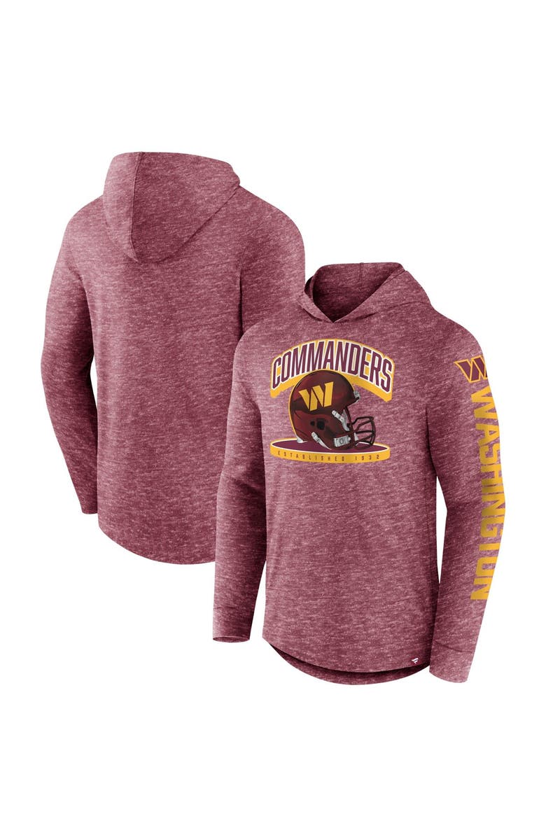 FANATICS Men's Fanatics Branded Burgundy Washington Commanders Helmet Platform Long Sleeve Hoodie T-Shirt, Main, color,