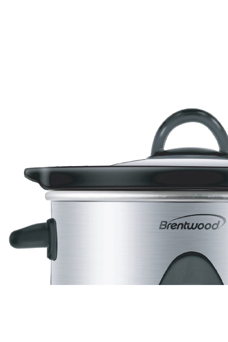 1.5 Quart Slow Cooker in Stainless Steel w/ 3 Settings, Alternate, color, Silver