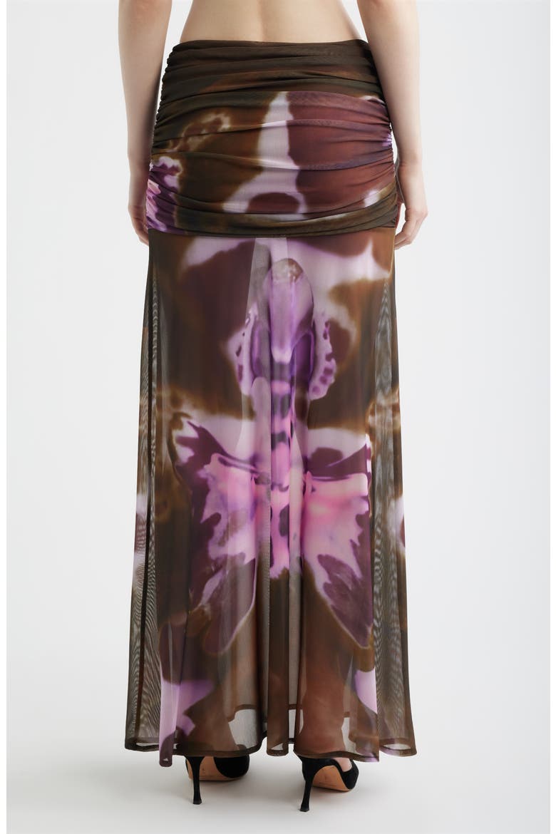 Susurro Print Semi Sheer Maxi Skirt, Alternate, color, MOKA