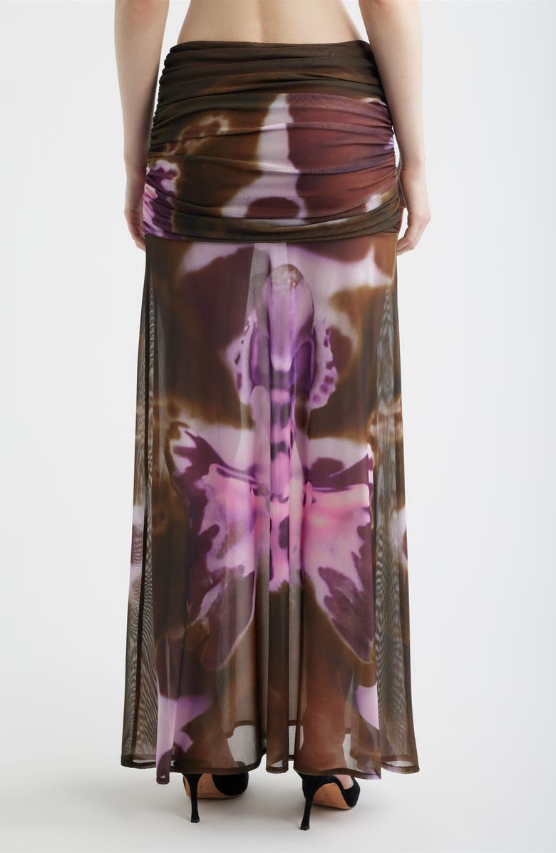 Feners Susurro Print Semi Sheer Maxi Skirt, Alternate, color, Moka