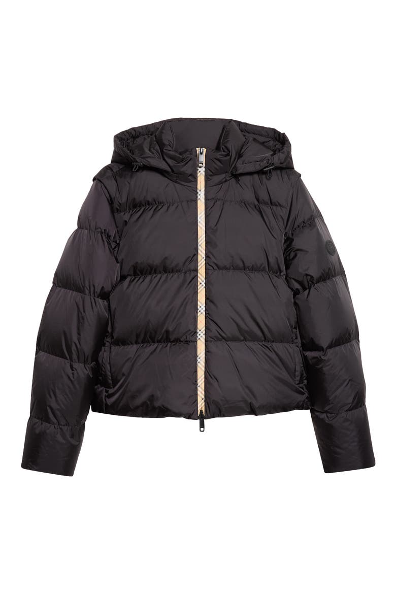 Langdale Nylon Puffer Jacket with Detachable Sleeves, Main, color, BLACK