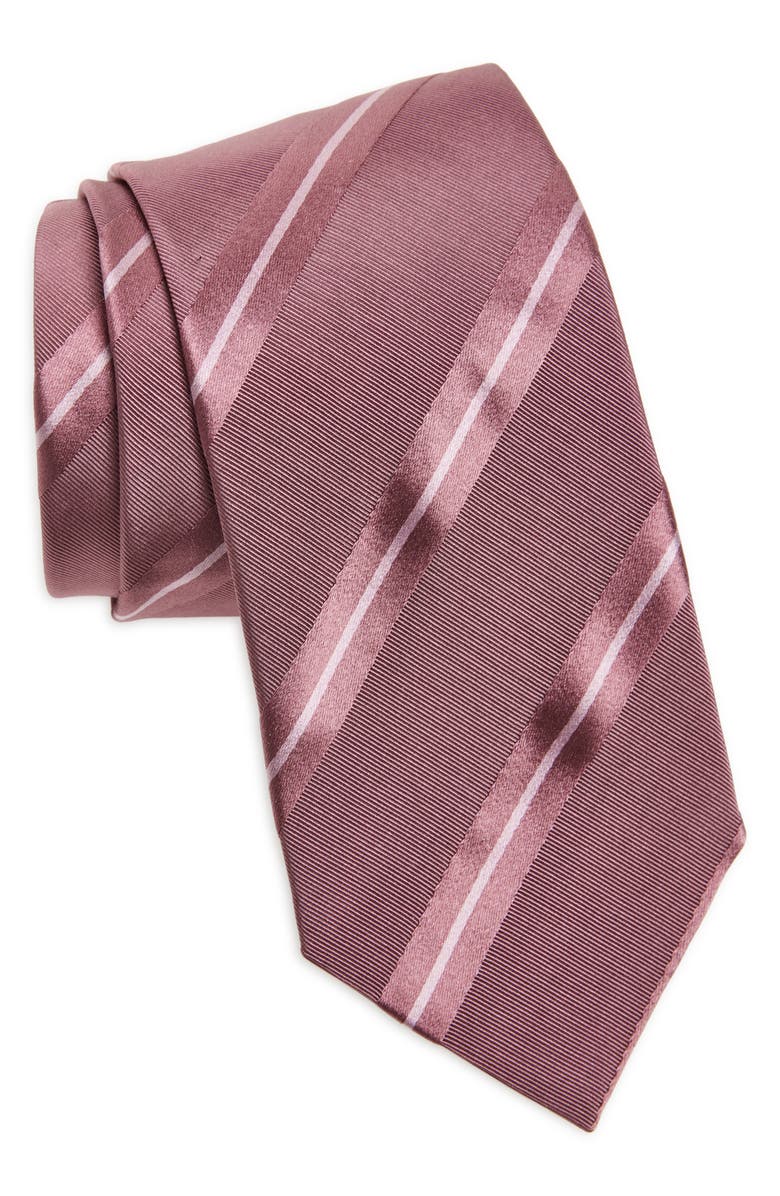 TOM FORD Jacquard Stripe Silk Tie, Main, color, Dp702 Dark Rose