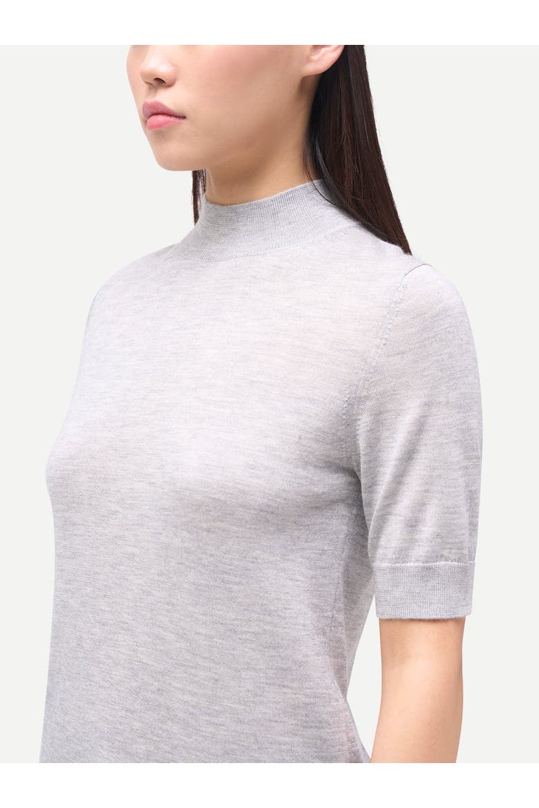 Cashmere Silk Shirt with High Neck, Alternate, color, vapor blue