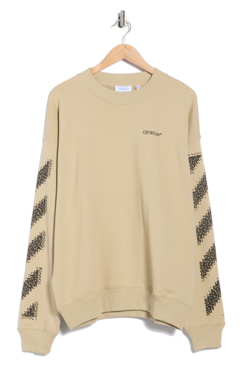 Pixel Diagonal Skate Sweatshirt, Alternate, color, BROWN RICE-BLACK