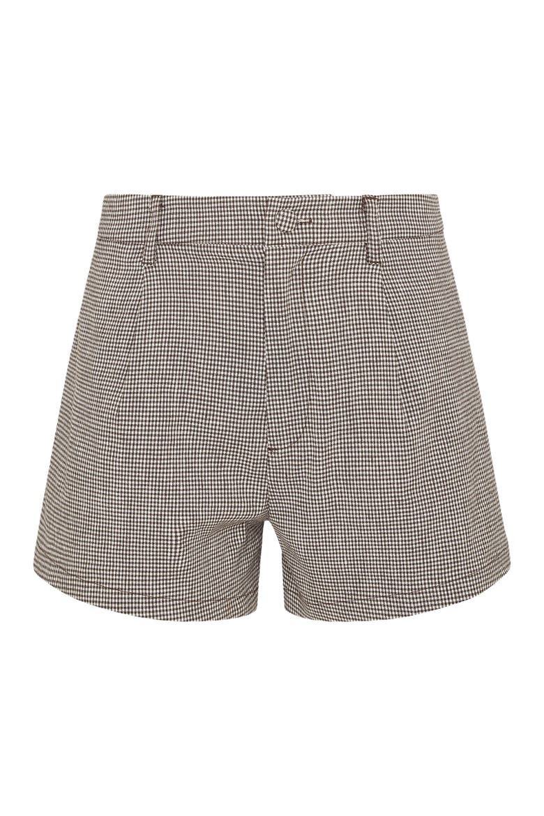 Linen Stretch Short, Alternate, color, Brown/White