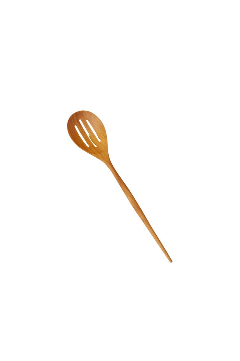 Padma Teak Slotted Spoon, Main, color, Brown