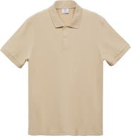 MANGO Relaxed Cotton Piqué Knit Polo